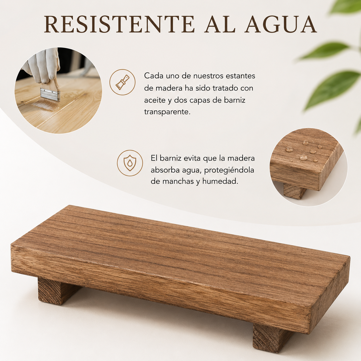 Estante organizador de madera para baño – diseño simple y elegante