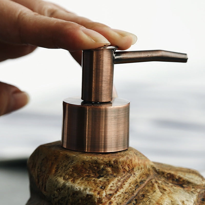 Dispensador de jabón efecto piedra retro – elegancia para tu baño