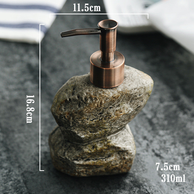 Dispensador de jabón efecto piedra retro – elegancia para tu baño