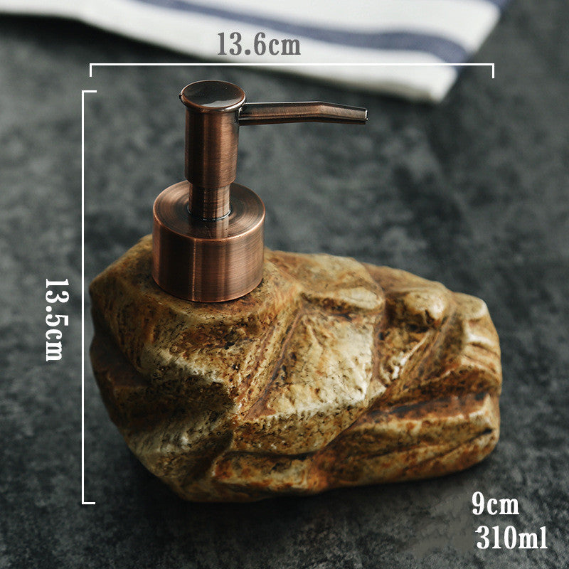 Dispensador de jabón efecto piedra retro – elegancia para tu baño