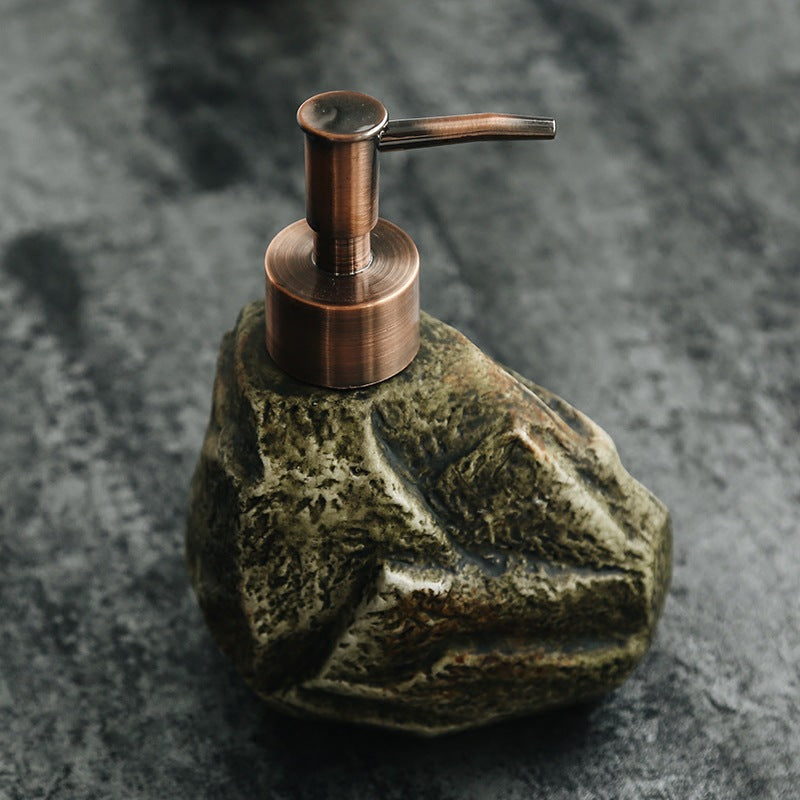 Dispensador de jabón efecto piedra retro – elegancia para tu baño
