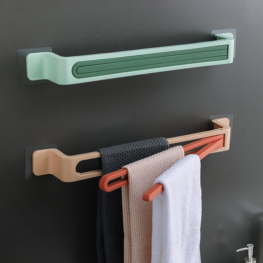 Toallero giratorio adhesivo para baño – organización sin taladros