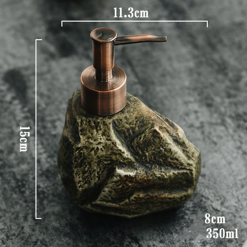 Dispensador de jabón efecto piedra retro – elegancia para tu baño