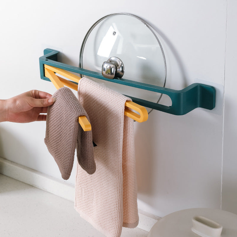 Toallero giratorio adhesivo para baño – organización sin taladros