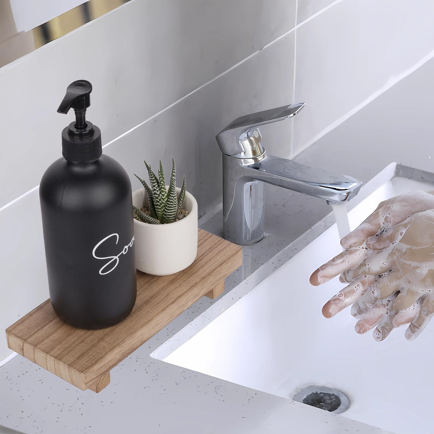 Estante organizador de madera para baño – diseño simple y elegante