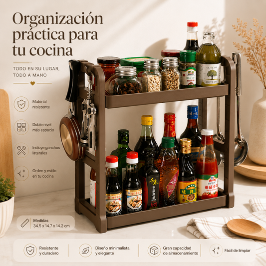 Organizador de cocina inteligente – aprovecha cada rincón