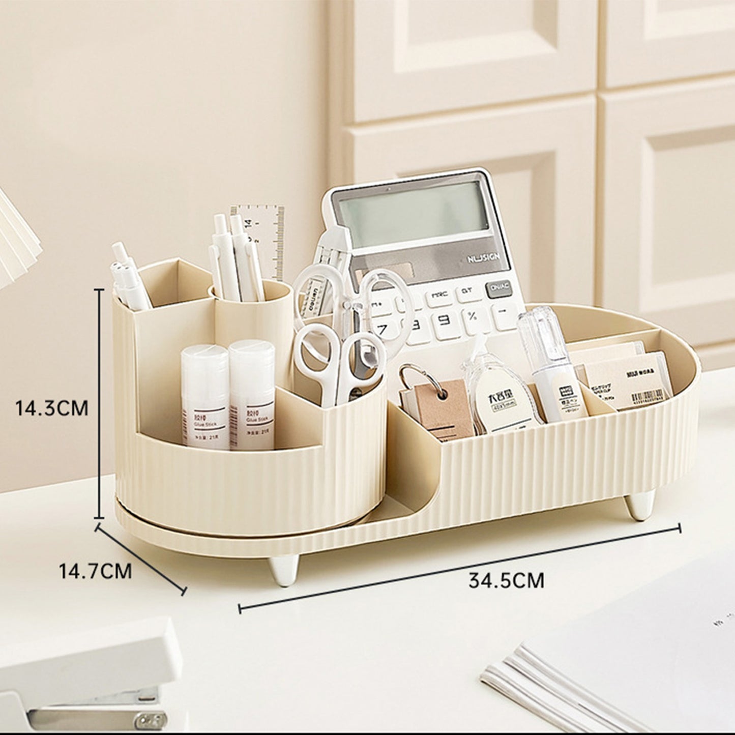 Organizador giratorio de maquillaje – almacenamiento elegante y funcional